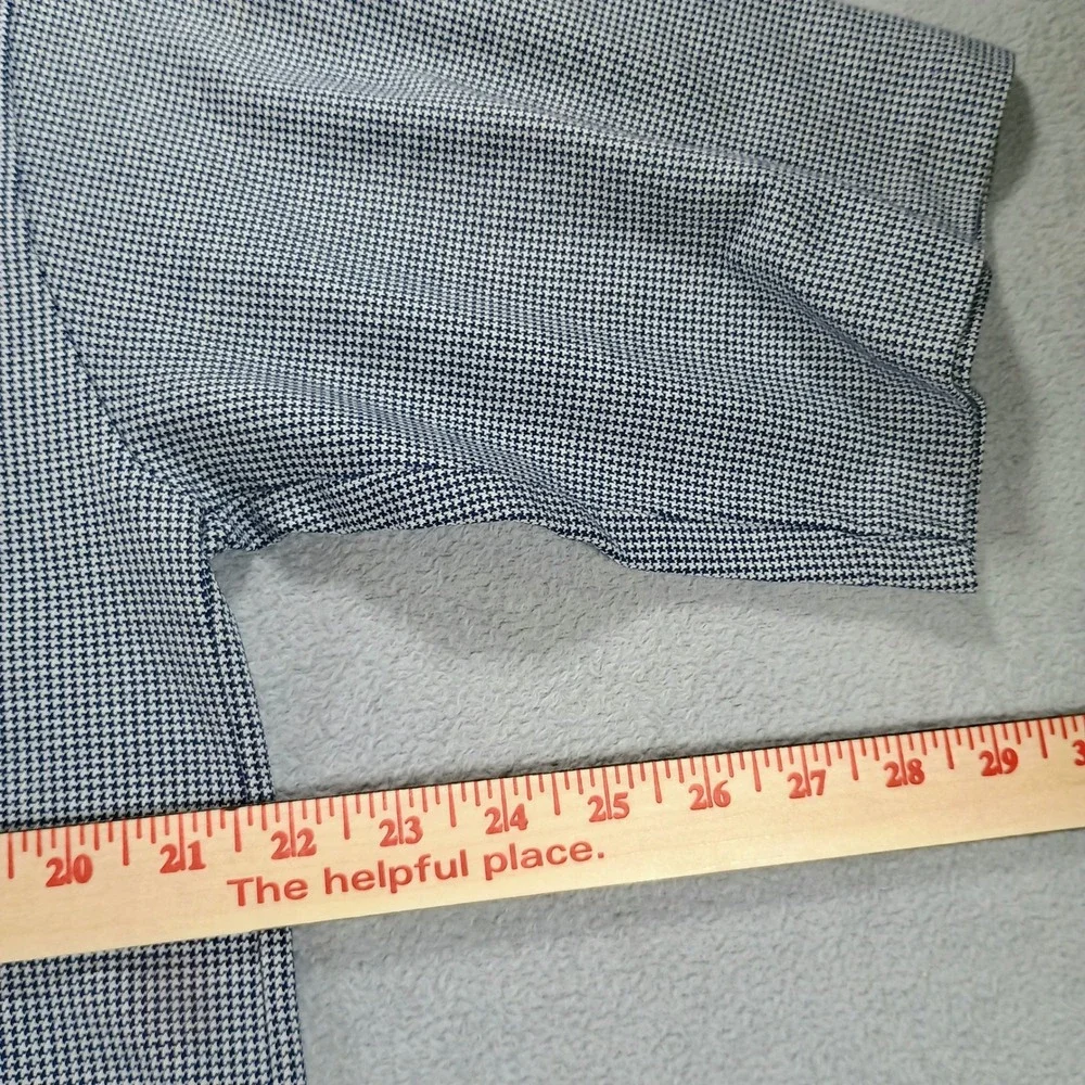 Polo Ralph Lauren Mens Houndstooth Polo Shirt Blue Large Made in USA